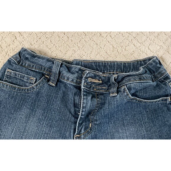 FADED GLORY Girl's Med Wash Adj Waist Reg Fit Bermuda Stretch Jean Shorts sz 12 - Picture 3 of 8
